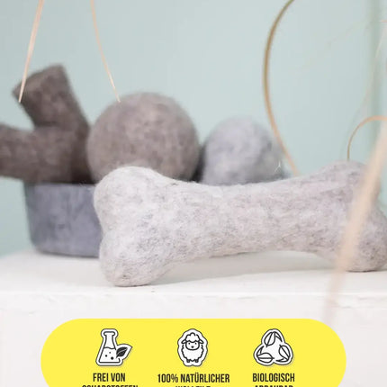 BUDDY. Hundespielzeug aus Wollfilz "Knochen"