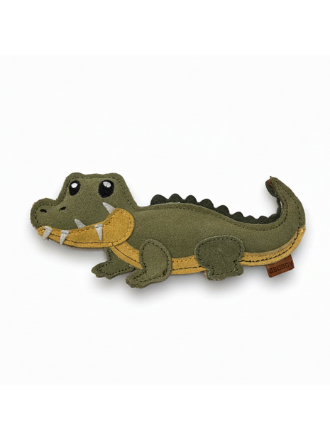 BUDDY. Leather dog toy "Crocodile"