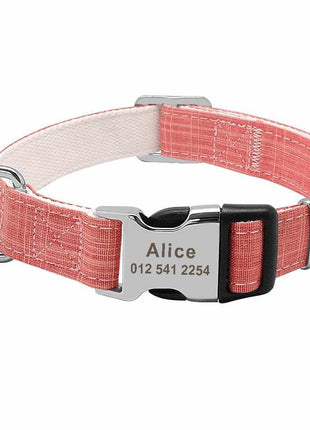 Leichtes Hundehalsband mit Namen in drei luftigen Farben, gratis Gravur