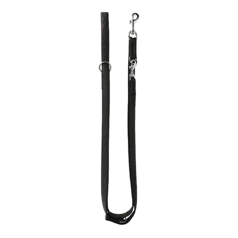Black nylon leash, adjustable length, diamond design