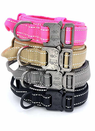 Taktisches Hundehalsband mit Griff und Reflektionsnähten