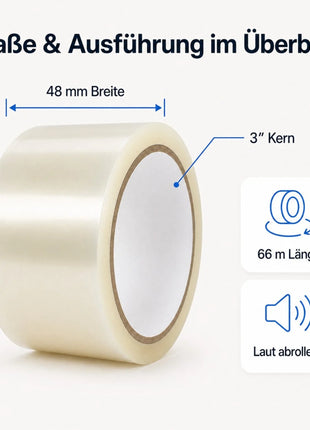 Paketklebeband Transparent 48 mm x 66 m – BOPP Paketband