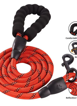 Nylon Hundeleine mit weichem Griff aus Polsterschaum 150cm Länge