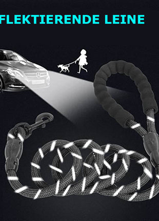 Nylon Hundeleine mit weichem Griff aus Polsterschaum 150cm Länge