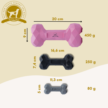 Diamond Bone Hundespielzeug-Kauknochen – Black Schwarz