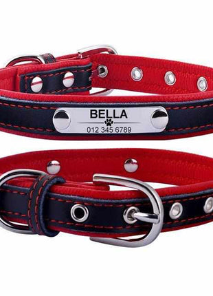 Personalisiertes dunkles Hundehalsband mit Namen graviert