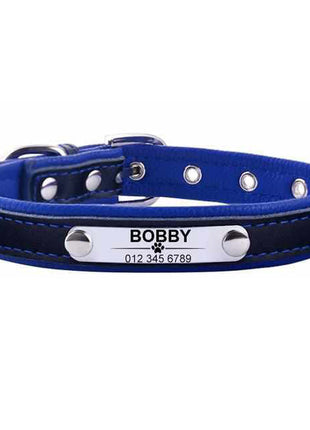 Personalisiertes dunkles Hundehalsband mit Namen graviert