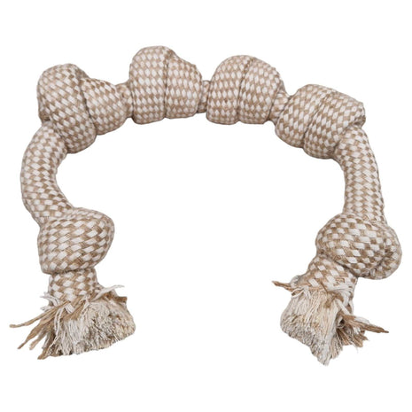 Rope dog chew toy made from hemp fibers and unbleached cotton