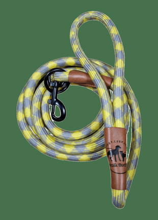 Hundeleine grau gelb Angebot mit gratis Tauseil zum spielen und zerren