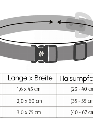 Halsband Schwarz Aus Nylon Längenverstellbar Im Rautendesign