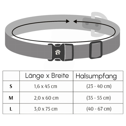 Halsband Schwarz Aus Nylon Längenverstellbar Im Rautendesign