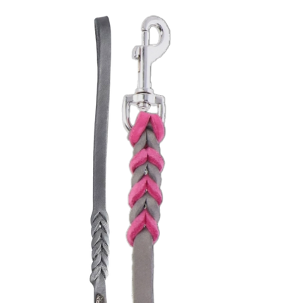 Hundeleine Soft Leder mit Handschlaufe und geflochtenen Element