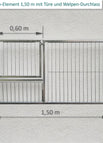 0.82 m / 1.50 m / mit Türe