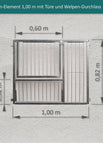 1.0 m / mit Türe