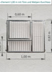 0.82 m / 1.00 m / mit Türe