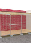 2 x 4 m Eckeinbau / Gitter / mit Dach mit Boden