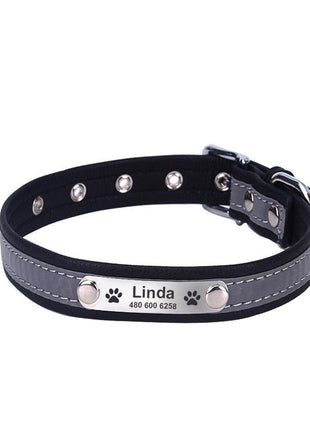 Hundehalsband mit Namen und Telefon graviert. Reflektierend
