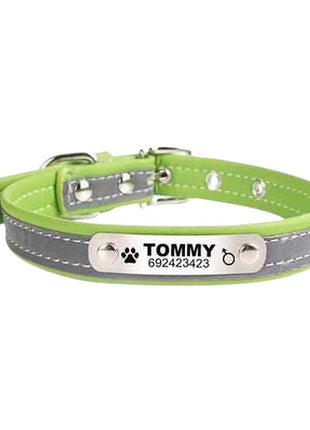 Hundehalsband mit Namen und Telefon graviert. Reflektierend