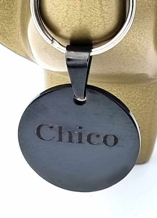 Hundemarke mit Gravur, Name und Telefon personalisiert, rund, 25mm oder 30mm in verschiedenen Farben