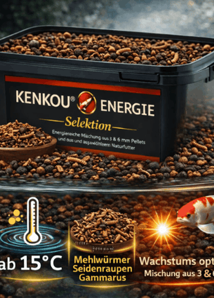 KENKOU® -Selektion- ENERGIE 10 Liter -mit Mehlwürmern, Seidenraupen, Gammarus