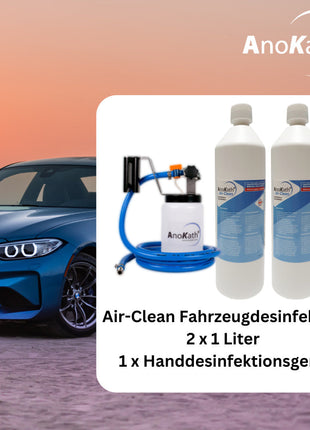 Auto desinfizieren AnoKath Air-Clean 2 x 1000ml incl. Handdesinfektionsgerät