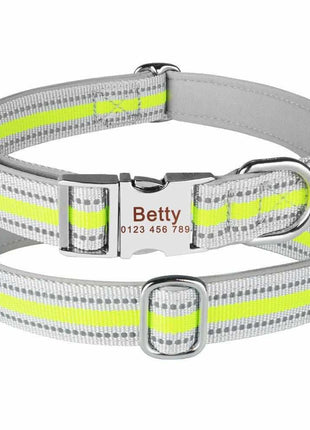 Stark reflektierendes Hundehalsband mit Namen graviert