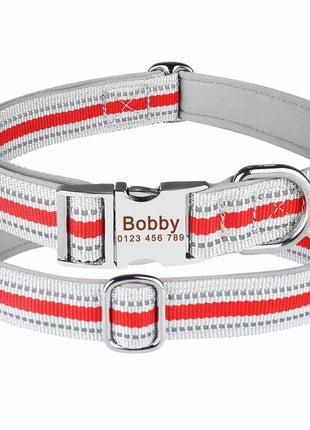 Stark reflektierendes Hundehalsband mit Namen graviert