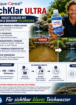 Teichklar Ultra - für einen klaren Teich - Aqua-Cereal®