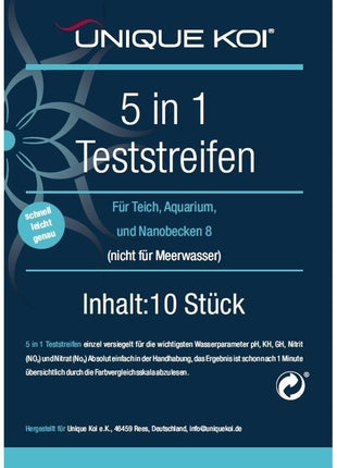 Unique Koi 5 in 1 Teststreifen (10 Stück)
