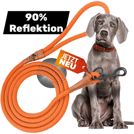 GLOW reflective leash, highly reflective with hand loop and vegan