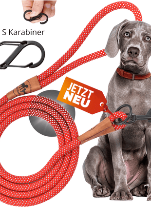 Reflektionsleine© mit Handschlaufe und veganem Leder