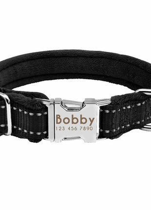 Weiches gepolstertes Hundehalsband mit Namen, reflektierend, GRATIS Gravur