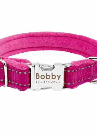 Weiches gepolstertes Hundehalsband mit Namen, reflektierend, GRATIS Gravur