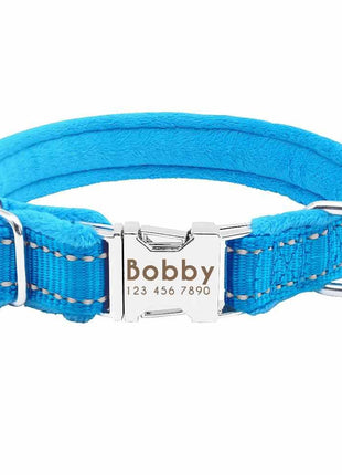 Weiches gepolstertes Hundehalsband mit Namen, reflektierend, GRATIS Gravur