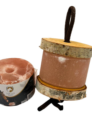 Birkenholz Halterung für Himalaya Lecksteine (1kg) und Schleck Twister Spielzeuge