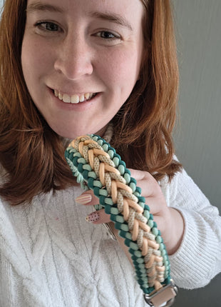 Handgemachtes Paracord-Hundehalsband "Seagrass"