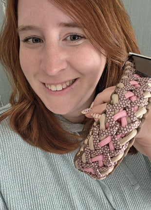 Handgemachtes Paracord-Hundehalsband "Spring Blush"