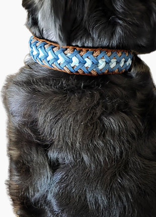 Handgemachtes Paracord-Hundehalsband „Ocean Mocha“