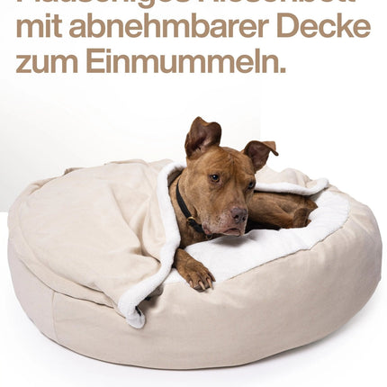 Kuscheliges Hundebett: Anti-Stress mit abnehmbarer Kuscheldecke