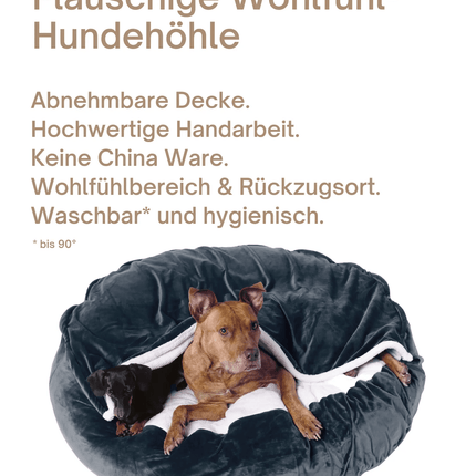 Kuscheliges Hundebett: Anti-Stress mit abnehmbarer Kuscheldecke