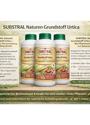SUBSTRAL® Naturen® Grundstoff Urtica Konzentrat 1 Liter Bio 3 Stück