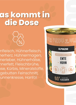 Ente + Huhn Nassfutter für Welpen