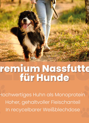Monoprotein Huhn Nassfutter für Hunde