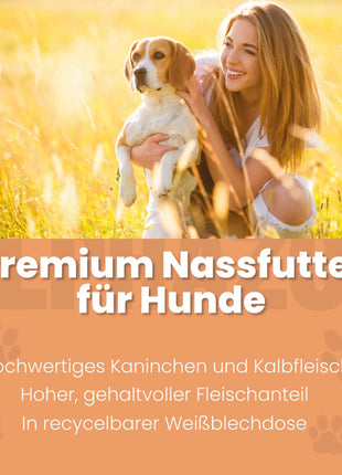 Kaninchen + Kalb Nassfutter für Senior Hunde