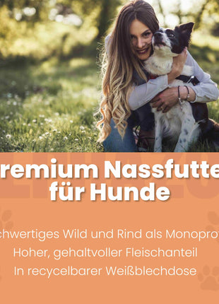Wild + Rind Nassfutter für Adult Hunde