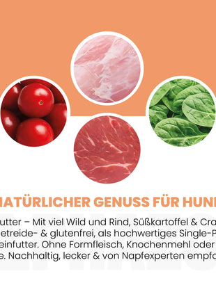 Wild + Rind Nassfutter für Adult Hunde