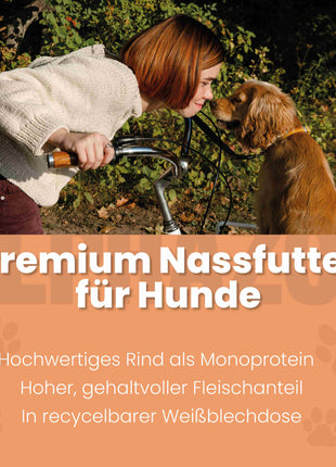Monoprotein Rind Nassfutter für Hunde