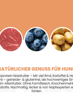 Monoprotein Rind Nassfutter für Hunde