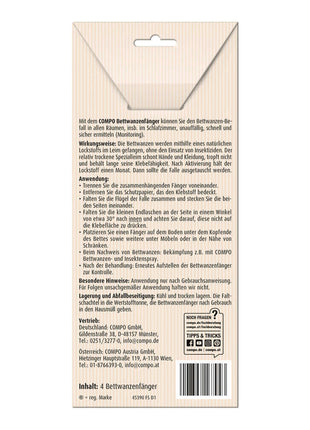 COMPO Bettwanzenfänger Klebefalle mit Lockstoff