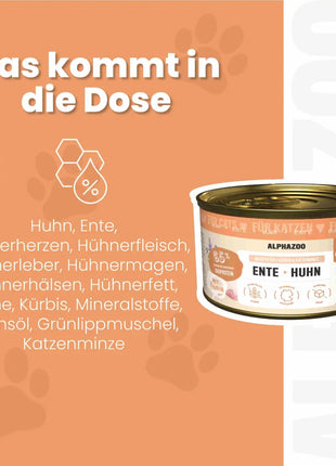 Ente + Huhn Nassfutter für Katze